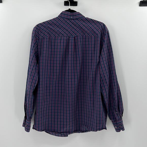 Ben Sherman Long Sleeve Plaid Button Down Shirt - Blue/Red - Large - Picture 7 of 8